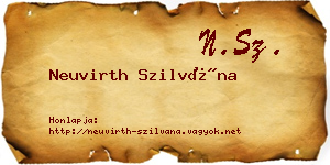 Neuvirth Szilvána névjegykártya